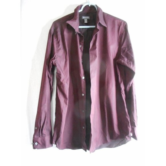 Van Heusen Purple Black Striped Dress Shirt - Picture 1 of 4